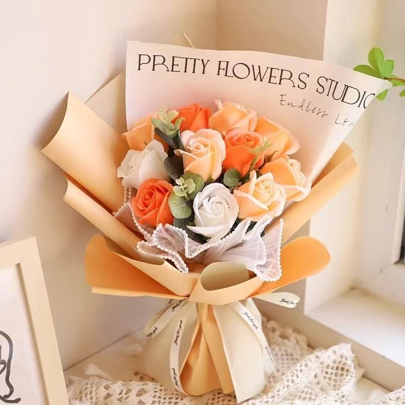 ソープフラワー 卒業式花束 母の日 花 敬老の日フラワーギフト バラ 人気造花ブーケ 誕生日プレゼント 枯れない花 結婚祝い記念日