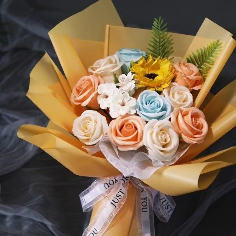 ソープフラワー 卒業式花束 母の日 花 敬老の日フラワーギフト バラ 人気造花ブーケ 誕生日プレゼント 枯れない花 結婚祝い記念日