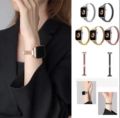 アップルウォッチ バンド細 ベルト45 41 40 44 46 42 mm 42mm(Series10)装着簡単 Series10 7細いバンド 軽量アップルウォッチバンド ミラネーゼループ メッシュ 高品質